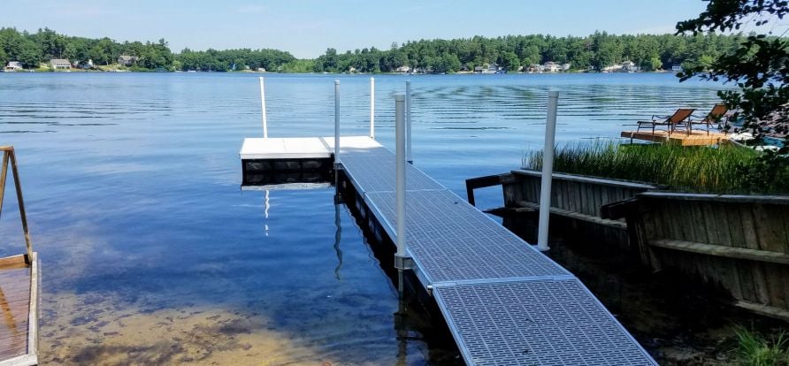 40’ out with a 100sq. ft. floating patio | FWM Docks & EZ Dock Northeast