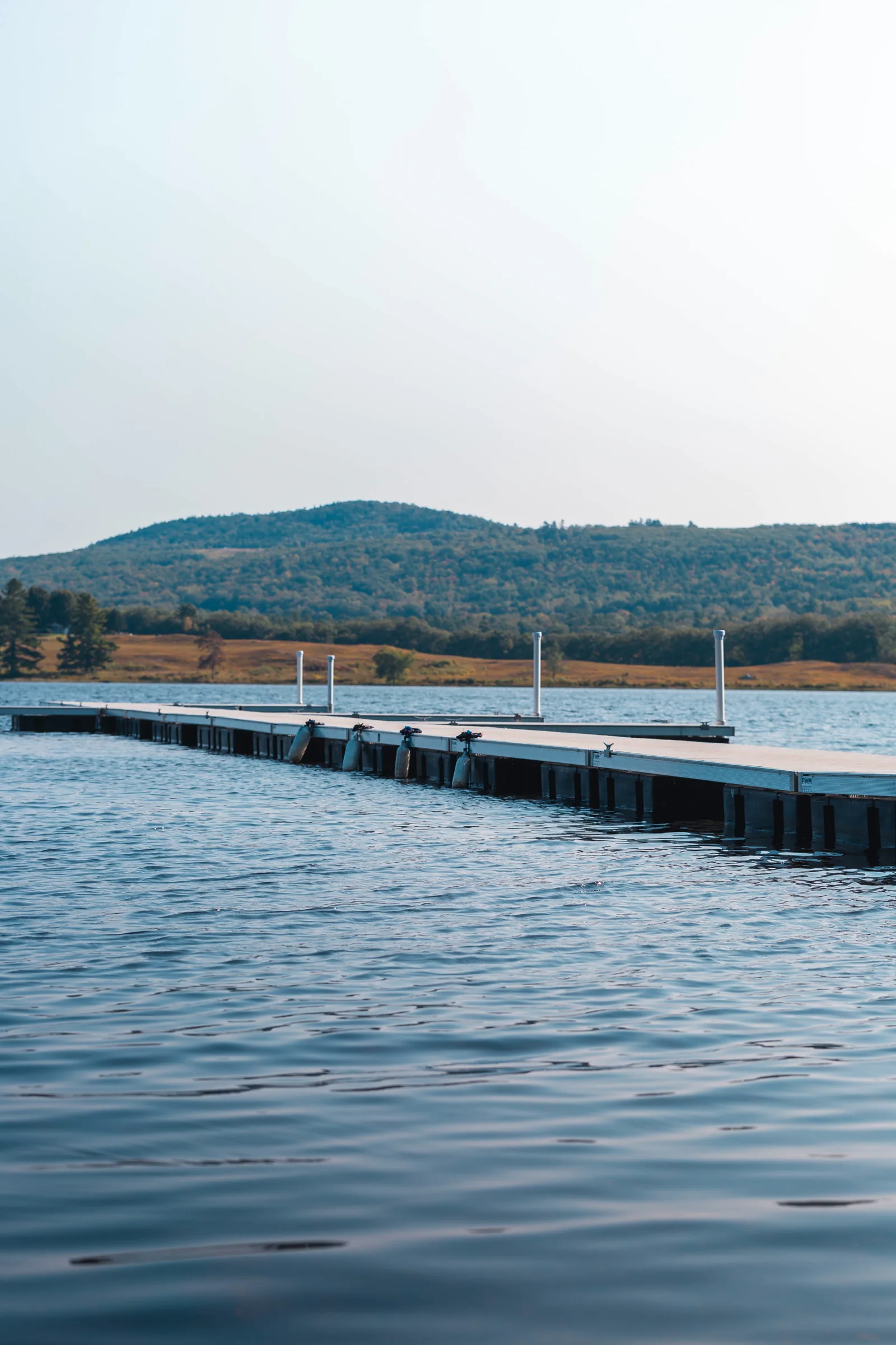 Aluminum floating dock system installed on lakefront — marine-grade, modular design for residential and commercial waterfront